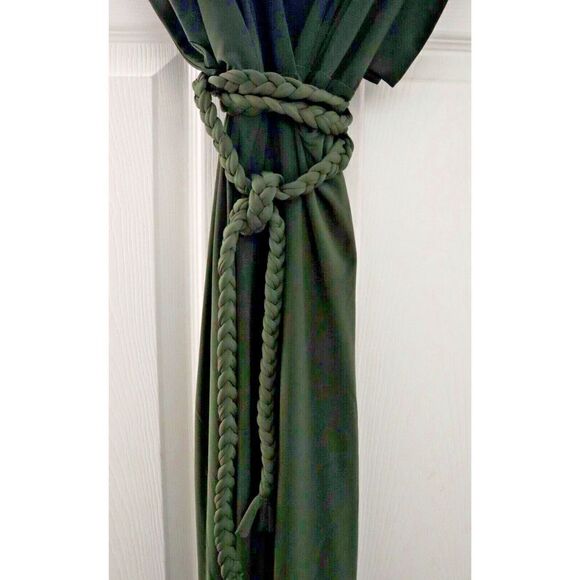 MISA Los Angeles Women's Sz XS Olive Green Irina Wrap Dress w/Braided Rope Belt - Picture 6 of 11
